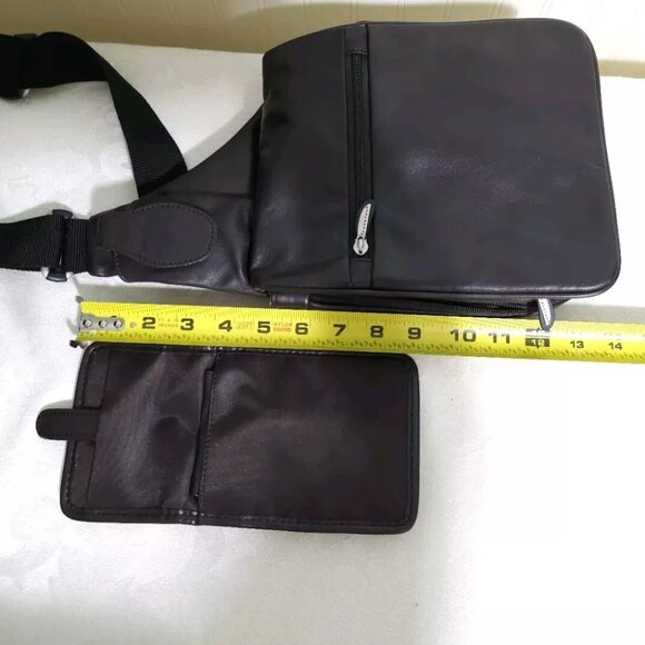 NEW Travelon Dark Brown 100% Leather Small Crossbody Anti-Theft Travel Bag Purse - Picture 13 of 16